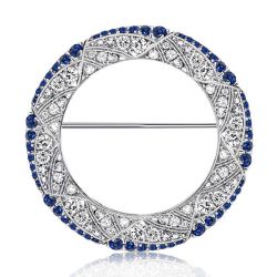 Art Deco Milgrain Circle Brooch For Women