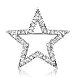 Italo White Sapphire Star Brooch For Women Sliver Brooch