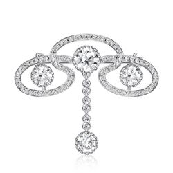 Italo Round Cut Scroll Brooch In Sterling Silver Jewelry Brooch