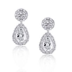 Halo Round Drop Earrings