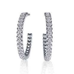 White Sapphire Hoop Earrings