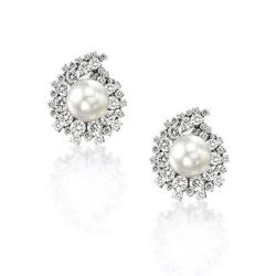 White Pearl Stud Earrings