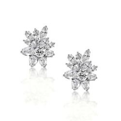 White Sapphire Stud Earrings