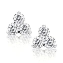 Three Stone Stud Earrings