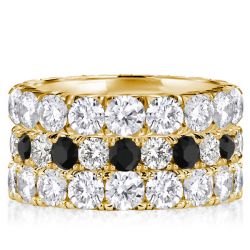 Italo Golden Black & White Eternity Stackable Band Set