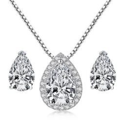 Halo Bridal Necklace Set