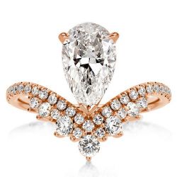 Rose Gold Pear Engagement Rings