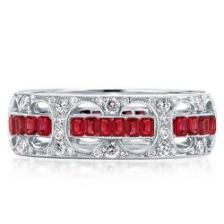 Milgrain Created Garnet Eternity Wedding Band(2.08 CT. TW.)