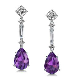 Italo Amethyst Earrings Silver Earrings Drop Earrings For Women