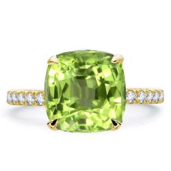 Italo Peridot Ring Cushion Cut Engagement Ring Affordable