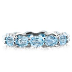 Aquamarine Ring Sterling SIlver Ring Wedding Ring For Women