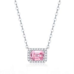 Sterling Silver Necklace Pink Pendant Necklace For Women