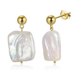 Natural Freshwater Baroque Pearl Earrings