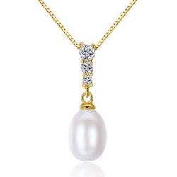 Yellow Gold Freshwater Pearl Pendant Necklace