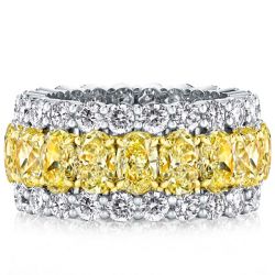 Italo Eternity Wedding Band Yellow Sapphire Anniversary Band