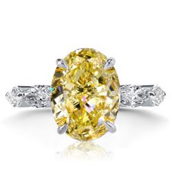 Italo Oval Cut Yellow Topaz Engagement Ring For Women