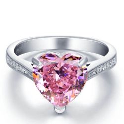 Italo Heart Cut Pink Sapphire Engagement Ring For Women