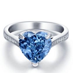 Italo Heart Design Created Blue Topaz Engagement Ring