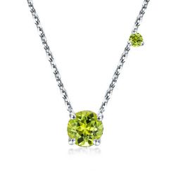 Italo Peridot Round Pendant Necklace For Women