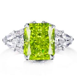 Italo Peridot Radiant Cut Ring Engagement Ring For Women