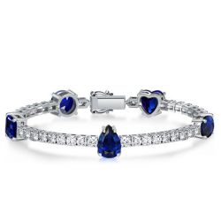 Italo Blue & White Round Multi Cut Sapphire Tennis Bracelet