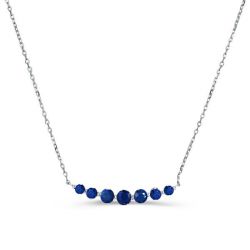 Italo Dainty Blue Round Cut Pendant Necklace For Women