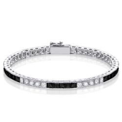 Italo Black & White Asscher Black Sapphrie Bracelet Fow Women