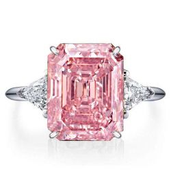 Italo Pink Engagement Ring Emerald Cut Engagement Ring