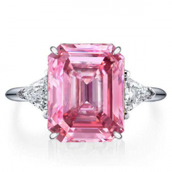 Italo Pink Engagement Ring Emerald Cut Engagement Ring