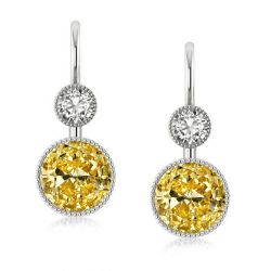 Italo Classic Yellow Topaz Drop Earrings In Sterling Silver