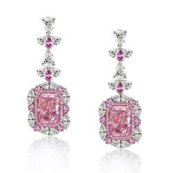 pink sapphire drop earrings