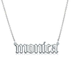Personalized Sterling Silver Gothic Name Necklace For Women