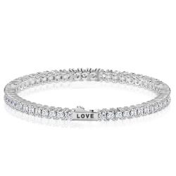 Italo 3 MM Round Cut Initial Personalized Tennis Bracelet