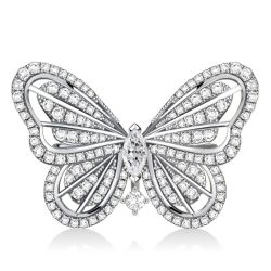 Dancing Butterfly White Sapphire Engagement Ring For Women