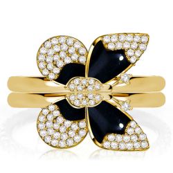 Italo Dancing Butterfly Engagement Ring Set For Women