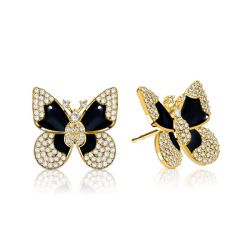 Italo Dancing Butterfly Stud Earrings For Women