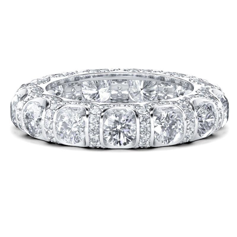 

Italo Eternity Wedding Band For Women Unique Wedding Ring, White