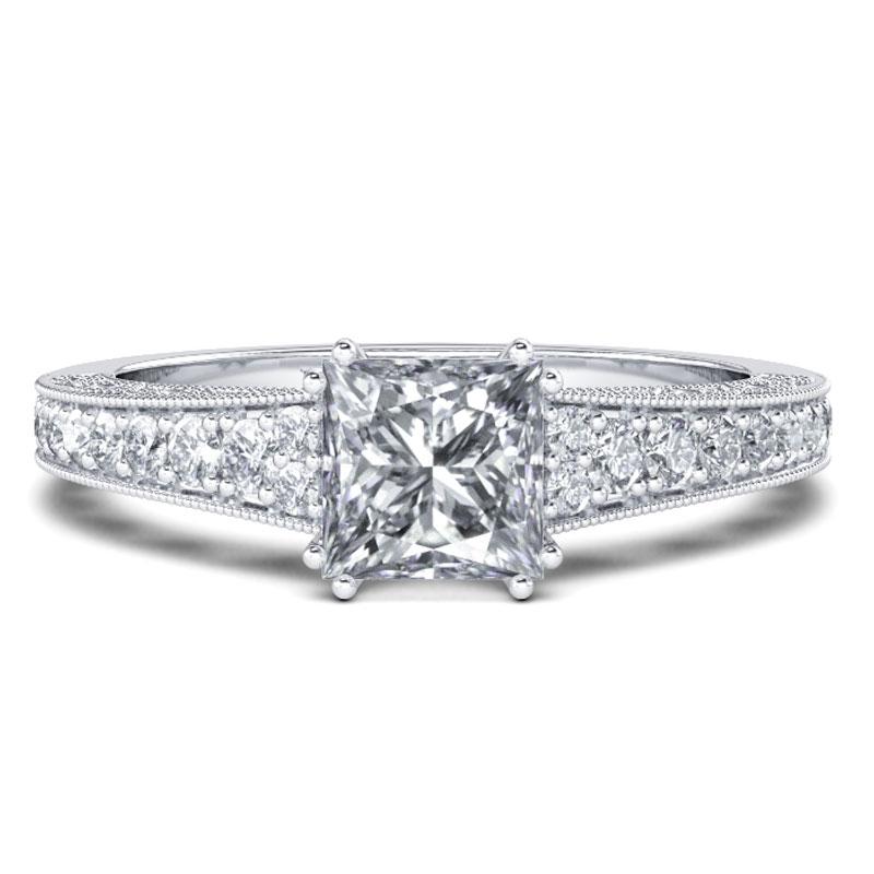 

Italo Milgrain Created White Sapphire Engagement Ring