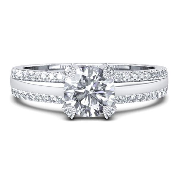 

Double Row Pave Band Engagement Ring (0.98 CT. TW.), White