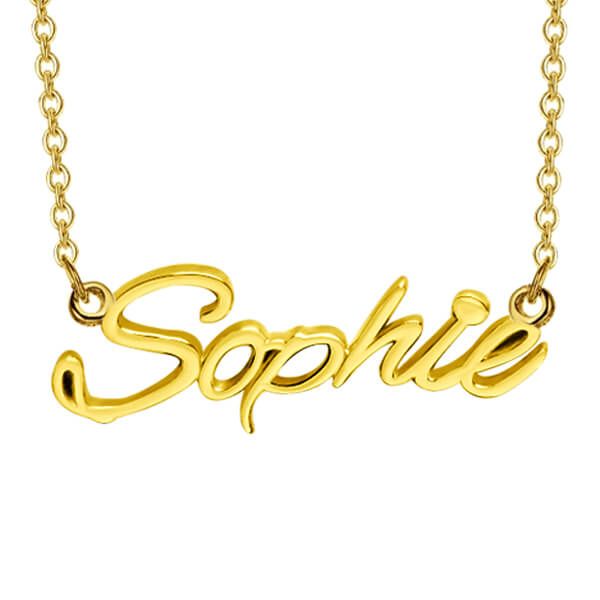 Personalized Classic Name Necklace in 14k Gold Plating, White