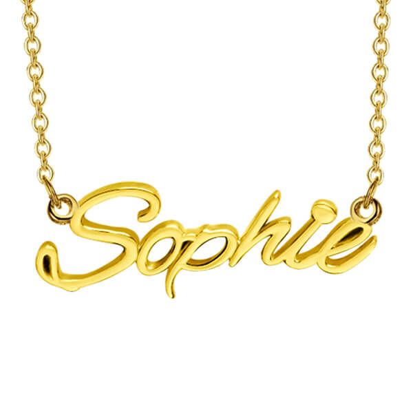 

Personalized Classic Name Necklace in 14k Gold Plating, White