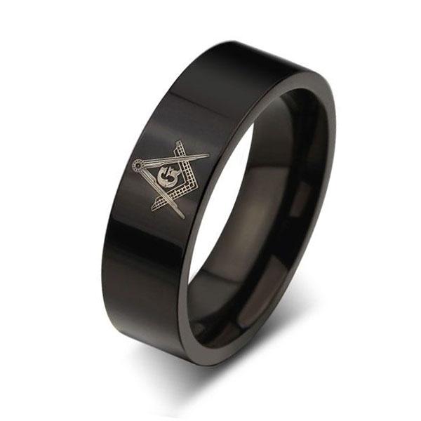 

Italo Masons Titanium Steel Men's Wedding Band, White