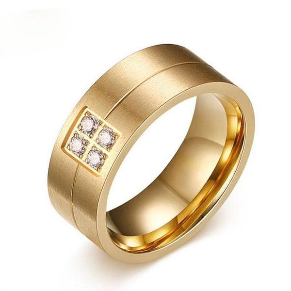 Yellow Gold Titanium Steel Men's Wedding Band от Italojewerly WW