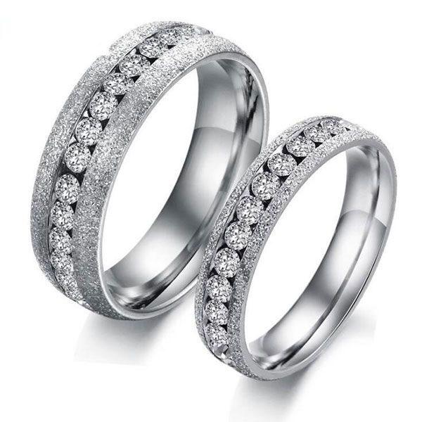 Dull Polish Titanium Steel Couple Rings от Italojewerly WW