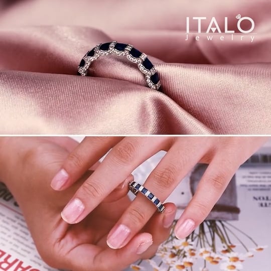 Italo Unique Sapphire Eternity Band Ring For Women
