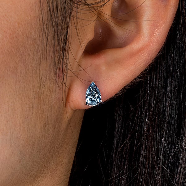 Italo Pear Shaped Blue Topaz Earrings Stud Earrings