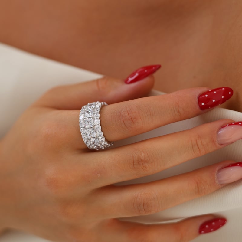 Italo Eternity Cushion Cut Wedding Band Eternity Band For Women