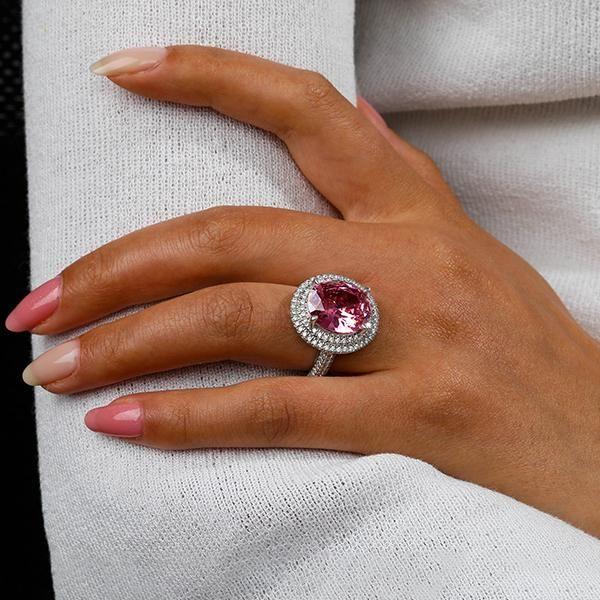 Fashion Double Halo Engagement Ring On Italojewelry