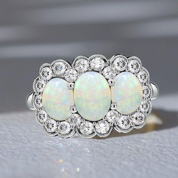 Eternal Splendor: The Allure of Opal Halo Engagement Rings