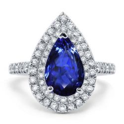 Pear Shaped Blue Sapphire Ring